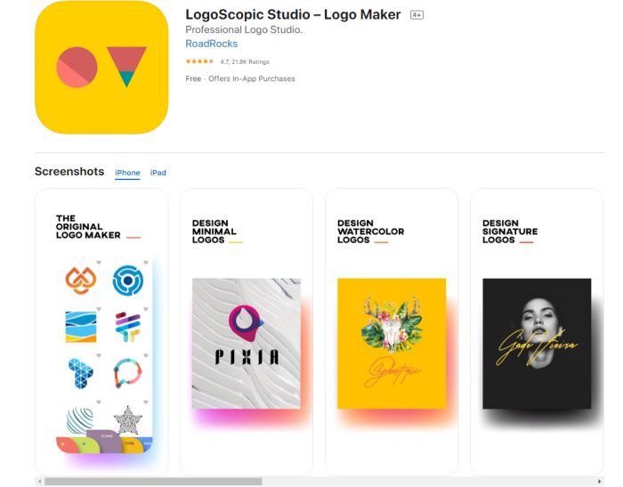 ứng dụng thiết kế logo trên điện thoại LogoScopic Studio – Logo Maker